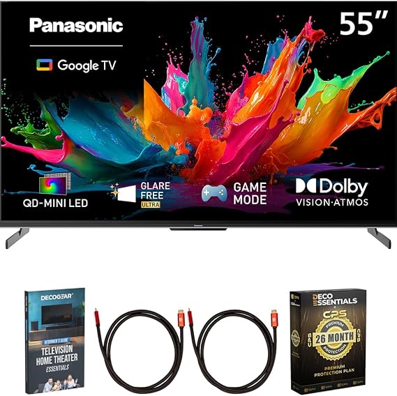 Panasonic 55 inch W85C 4K QD-Mini LED Google TV 2026 TN-55W85CPS Bundle