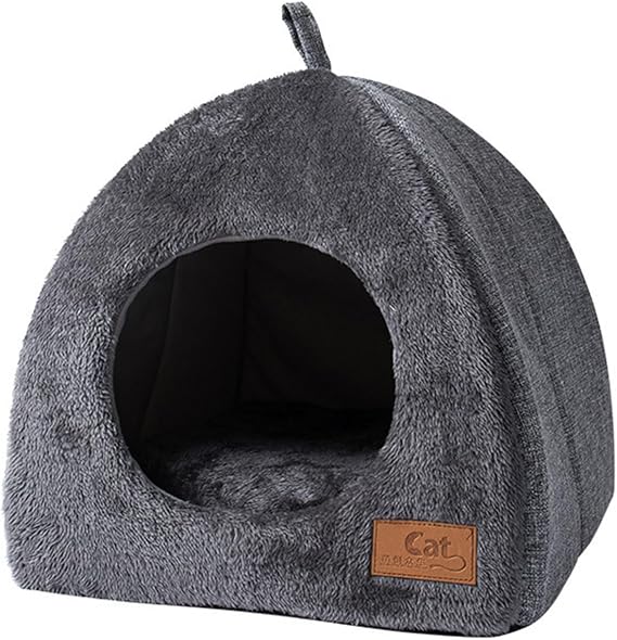 Teepee Pet Tent Soft Bed for Small Dogs & Soft Plush Condo Machine Washable Cave Dog House Beds for Indoor Cats