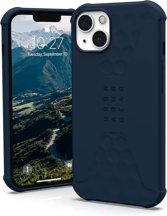 URBAN ARMOR GEAR UAG Designed for iPhone 13 Case Blue Mallard Ultra-Thin Shock-Absorbent Sleek Smooth Soft Touch Silicone Antimicrobial Standard Issue Protective Cover, [6.1 inch Screen]
