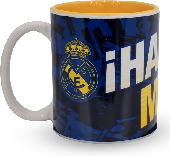 Hy-Pro Officially Licensed Real Madrid CF Mug - 11oz, Ceramic, Dishwasher Safe, Microwave Safe Cup for Hot Drinks, Tea & Coffee, Real Madrid Merchandise, Football Gift Idea For Kids & Adults