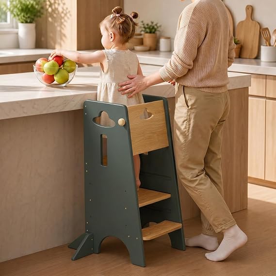 COSYLAND Toddler Tower Toddler Standing Kitchen Stool Adjustable