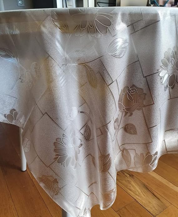 Rectangular Oilcloth Clear PVC Wipe Clean Tablecloth Table Protector Cover 140cm x 180cm 55x70