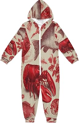 Onesie Pajamas Jumpsuits Unisex One-Piece Sleepwear with Pockets Rompers Cosplay Costume Hooded Homewear 4T-14Y