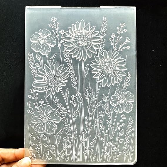3D Plastic Embossing Folder Template Sunflowers and Flowers Texture 5x7 Inch for Card Making DIY Scrapbooking Paper Crafting Handmade Crafts Scrapbooking Arts Supplies Scrapbook Decor