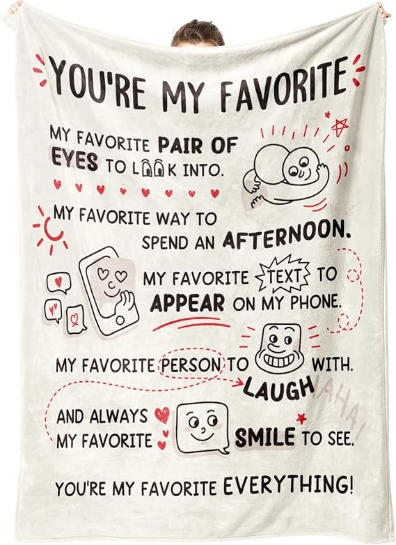 Craftique Anniversary Birthday Gifts for Girlfriend- I Love You Blanket | Gifts for Girlfriend Boyfriend, Romantic Gifts for Him Her Husband Wife Fiance, 6050