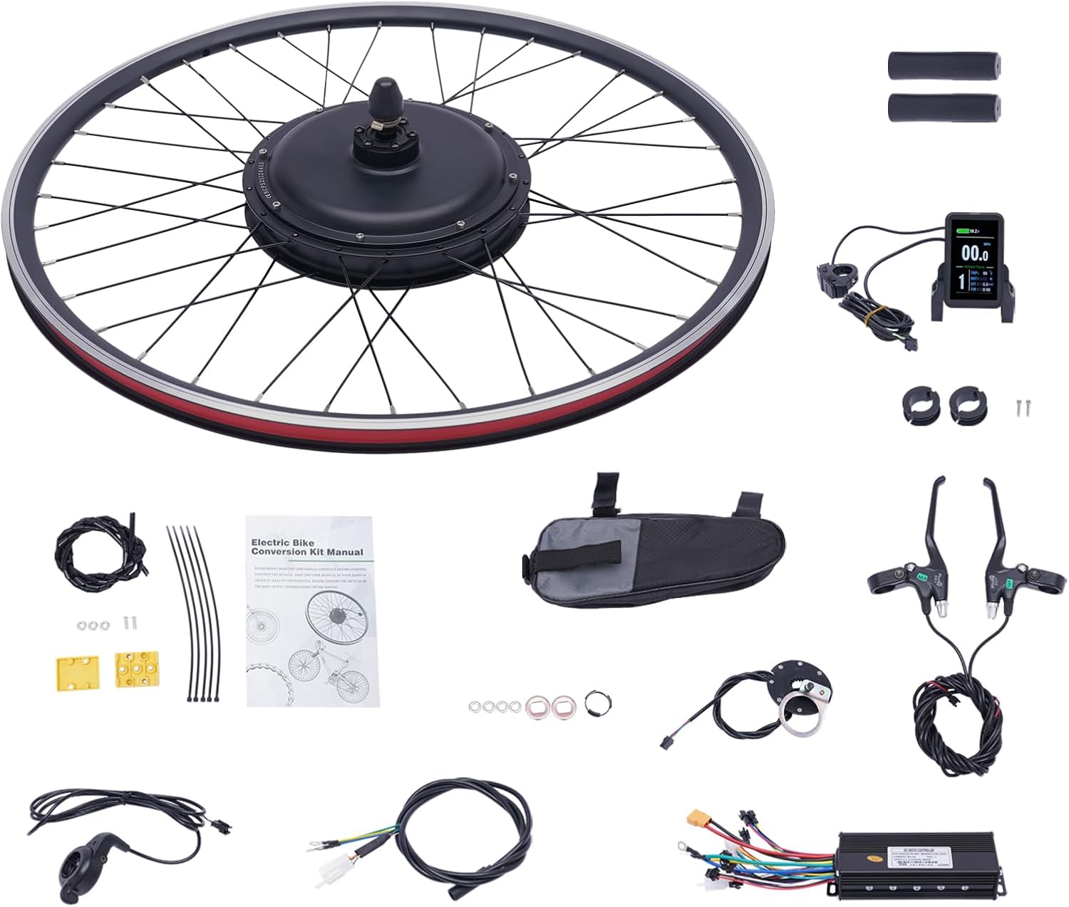 Electric Bicycle Motor Kit 48V 1000W FrontRear Wheel Powerful Motor E-Bike Conversion Kit wDisplay for 700C 2829'