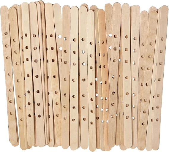 50Pcs Wooden Candle Wick Holders Candle Wick Bars Wicks Centering Device Wick Holders for Candle Making, Large, Multiwick Candles Arts Crafts Candle Making Wicks Candle Making