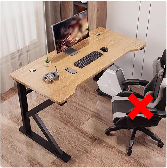 Ergonomic Gaming Desk for Bedroom & Office, Modern PC Laptop Workstation, Walnut Corner Computer Desk, 39.3in Gamer Setup for Gaming & Study, Stylish Home Furniture