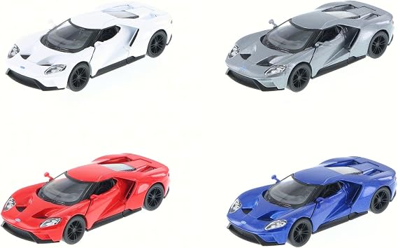KiNSMART - 2017 Ford GT 1:38 Scale 5" Die Cast Model Toy Super Car (4Set)