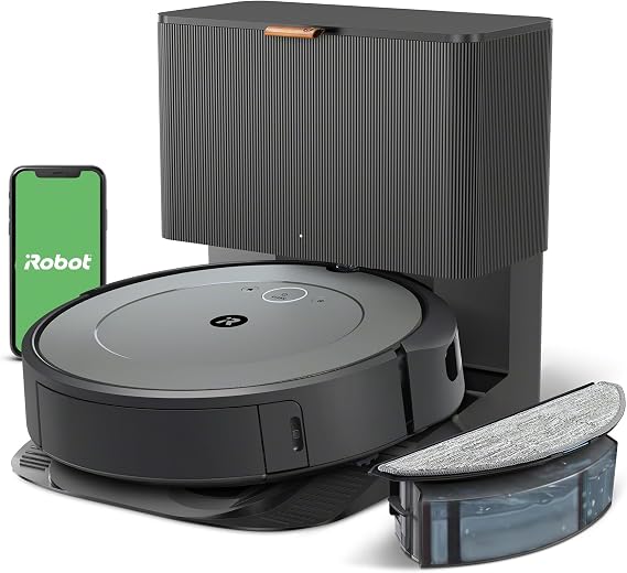 iRobot Roomba Combo i3+ (3574) Robot Vacuum & Mop Self-Empty for Up to 60 Days, Clean by Room with Smart Mapping, Dual Multi-Surface Brushes for a Thorough Clean, Ideal for Homes with Pets