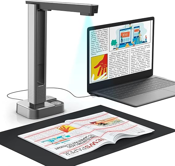 JOYUSING V320pro 16MP Book & Document Scanner, 2nd Gen Auto-Flatten & Deskew Tech, Capture A3, A4, Muil-Languages OCR, Convert to PDF/Word/Txt/Excel on Windows and PDF on Mac System