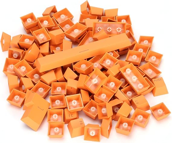ASHATA PBT Keycaps, 108 Keys Colorful PBT Keycap Set for Mechanical Keyboards, Ergonomic Design Oil Game Keycap for 61/64 / 87/104 / 108 Key Mechanical Keyboard (Orange)