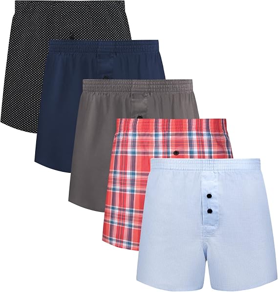 Natural Feelings Mens Underwear Boxer Soft Cotton Knit Mens Boxer Shorts Underwear Men 5-Pack S-XXL