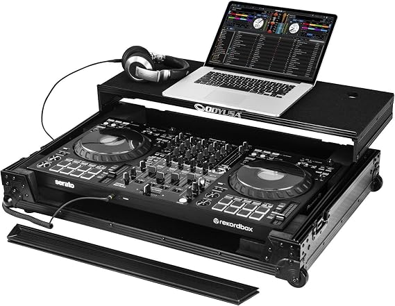 ODYSSEY 810GSFLX101UM2 Hexagon Industrial Board Glide-style Case for DDJ-FLX10 with Wheels and 1U Rack