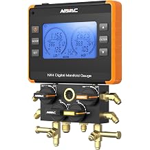 NAVAC Nexus Digital Manifold Gauge - 4 Valve HVAC Tool with Bluetooth Connectivity, myNAVAC App Support, A2L Compatible, Durable Compact Build, High Accuracy Sensors for Professional Technicians