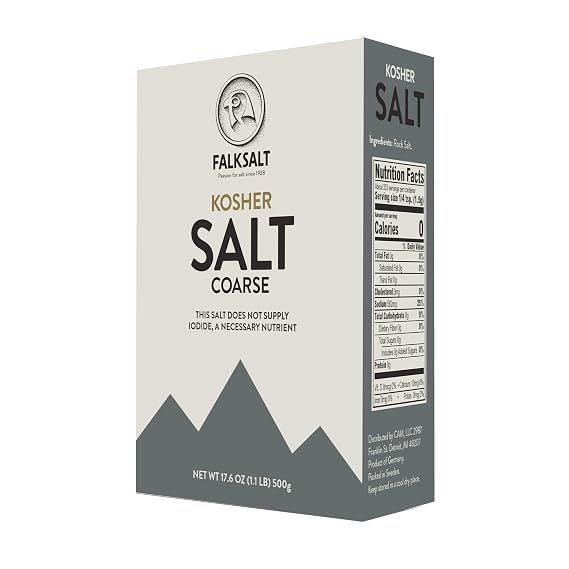 Falksalt - Kosher Salt, Coarse Grain Gourmet Salt, All Natural, Perfect for Salt Grinder (1.1 lb)