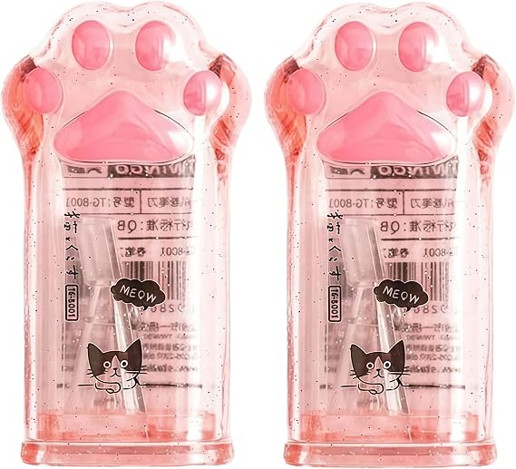 2Pcs Cute Cat Paw Pencil Sharpener Kawaii School Supplies Student Prize Kids Gift Kawaii Pencil Sharpener Supplies for Kids Girls Cat Lovers Office School Home Pencil Sharpeners