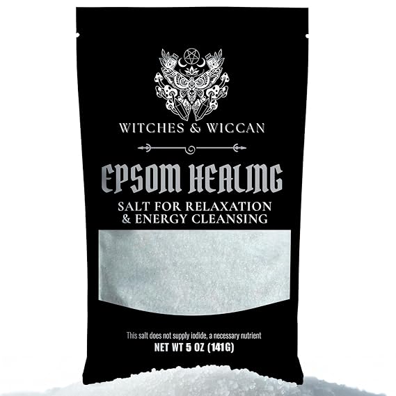 Witches & Wiccan Epsom Salt, Magnesium-Rich Bath Salt, Ritual Baths, 5 oz