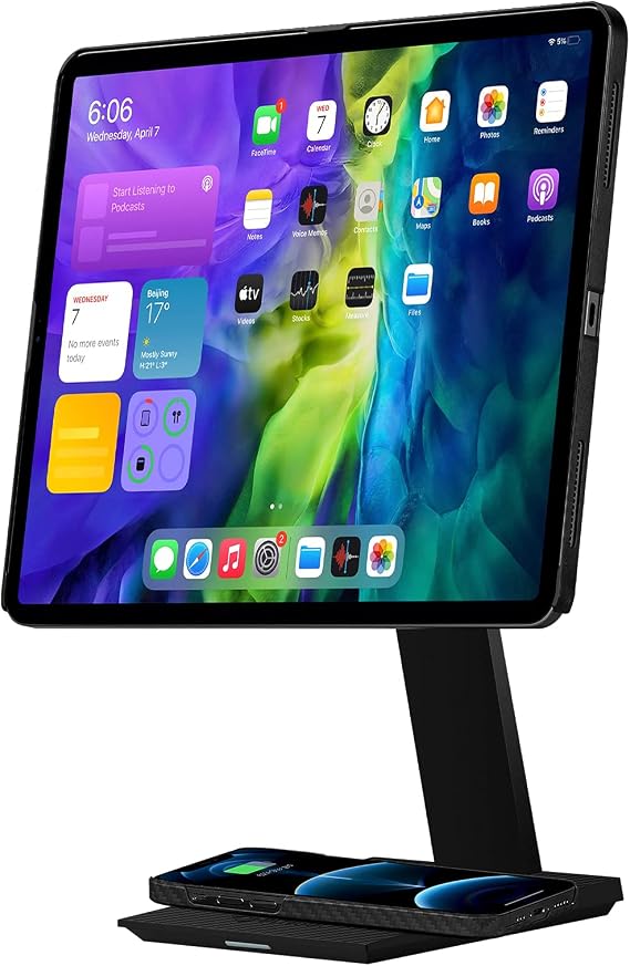 Pitaka MagEZ Stand: Adjustable iPad Holder with Wireless Charging Base, Compatible with All Tablets & MagEZ Case 2