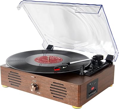 Record Player-13 in 1 Turntable with Speakers Vinyl Recording LP Bluetooth USB TF Card FM Radio Aux Input RCA Line Out and Headphone Jack