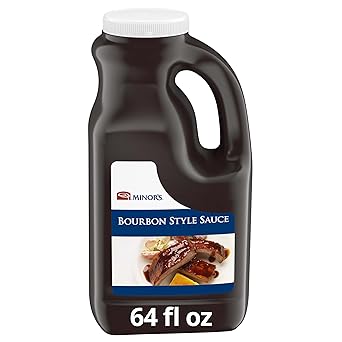 Minor's BBQ Sauce, Bourbon Style Sauce, Lightly Spicy and Sweet Cooking Marinade, Vegetarian, 4 lb 15 oz Jug