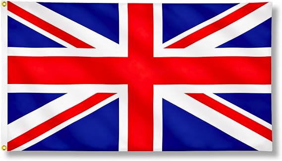 Union Jack UK Flag 5ft x 3ft with Brass Eyelets – Polyester Flag Banner for Street Parties, National Celebrations, Home & Garden Display