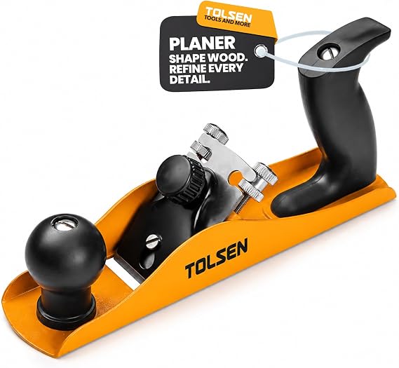 TOLSEN Hand Held Bench Wood Planer with Blade Woodworking Smooth Wood Shaver