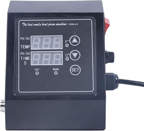 Heat Press Machine Control Box, Temperature Controller Box for K-Type Heat Press with LED Display, K-Type Sublimation Transfer Machine for T-Shirt, Hat, Plate, Cup, Mug
