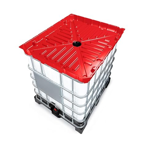 DENIOS IBC Tote Funnel - 49.5"x42"x5" Extra Large Funnel | Wide Mouth for IBC Totes | Perfect for Fast, Spill-Free Liquid Transfer | Heavy-Duty Large | Red | IBC Tote NOT Included