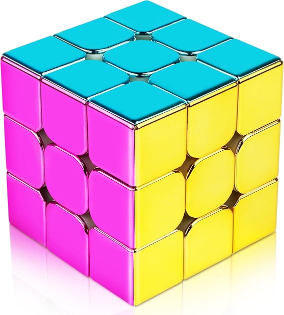 D-FantiX Mirror Reflective Magnetic Speed Cube 3x3x3 with Display Stand