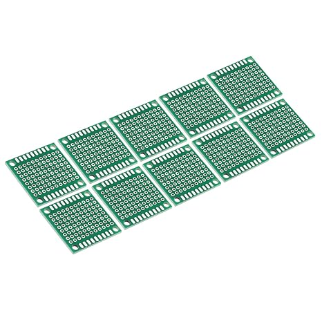 PATIKIL 1.2"x1.2" PCB Board Circuit 24 Pcs Solderable Breadboard Green