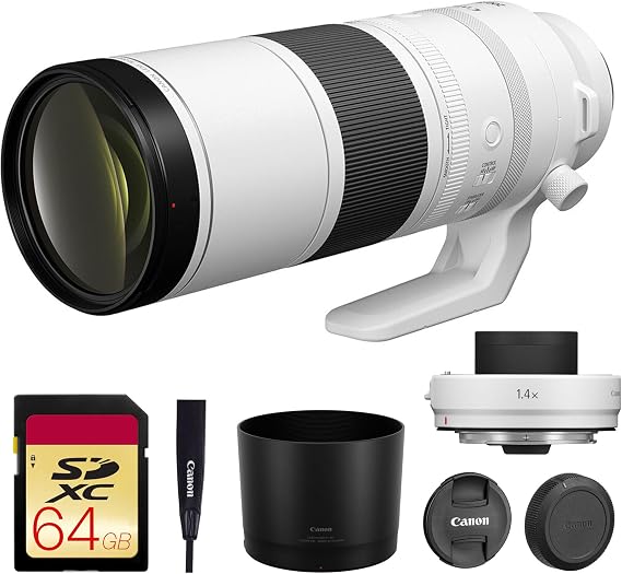 Canon RF 200-800mm f/6.3-9 is USM Lens Full-Frame Super-Telephoto Zoom with Image Stabilization for Wildlife, Sports & Birding (6263C002) + Canon Extender RF 1.4X + 64GB Memory Card