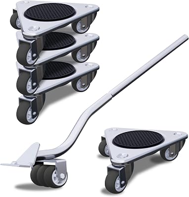 Furniture Mover by ONEON - 6 78 Steel Tri-Dolly, 3 Wheels Furniture Dolly for Moving, 720 LB Max Load Capacity 4 Pack Dolly  1 Pack Lifter