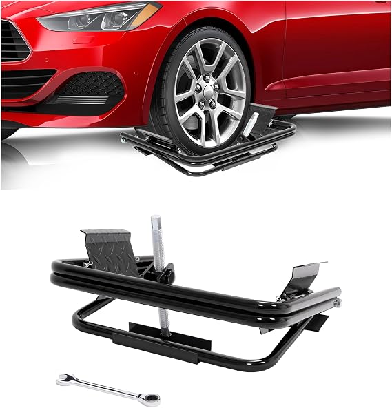 HECASA Light Trailer Tire Leveler with Ratchet Wrench for Light RV Trailers | Camper Easy Leveling w/o Ramps or Blocks 3000-3500 LBS RV Leveler Fits Most 13" 14" 15" Wheels with Up to 28" Tire Diameter