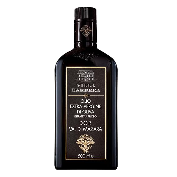 Villa Barbera Val di Mazara D.O.P. Sicilian Extra Virgin Olive Oil, 16.9 fl oz (500ml) | Cold Extracted | Premium Olive Oil from Sicily | Authentic Italian Flavor from Native Sicilian Olives