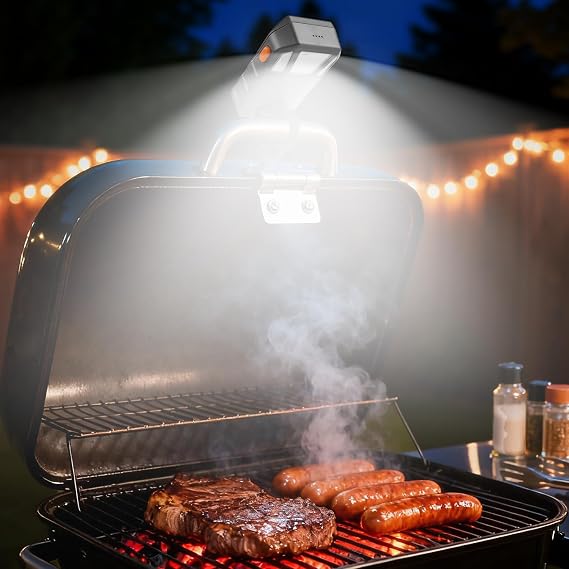 Grill Light for Blackstone Griddle & Weber Grill, Coinicxcel Rechargeable LED BBQ Lights for Outdoor Grill with 160Beam 2-Level Brightness Auto On/Off for Blackstone Griddle Accessories Gifts for Men