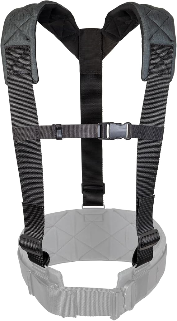 Occidental Leather Badger Suspenders - Gunmetal - Equipped with Shoulder Pads - Made in USA