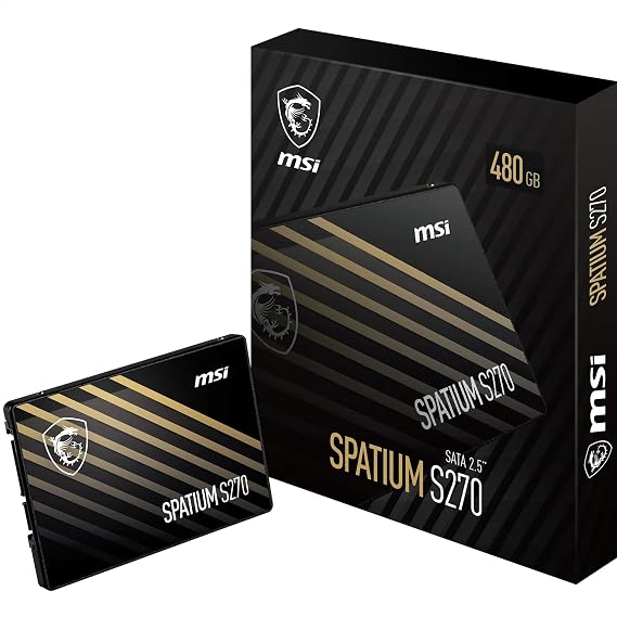 MSI SSPATIUM S270 SATA 2.5" 480GB 500MB Read/450MB Write 3D NAND SATA III SSD