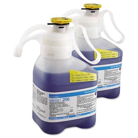 Diversey 5019317 256 Virex One-Step Disinfectant Cleaner Deodorant, Mint Scent, Liquid, 47.3 oz. (2 bottles)