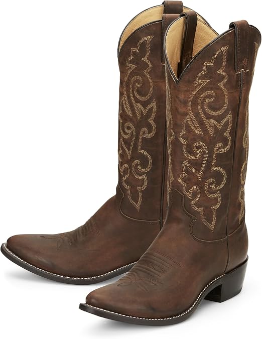 Justin Buck 13" Cowboy Boots for Men, Full-Grain Leather