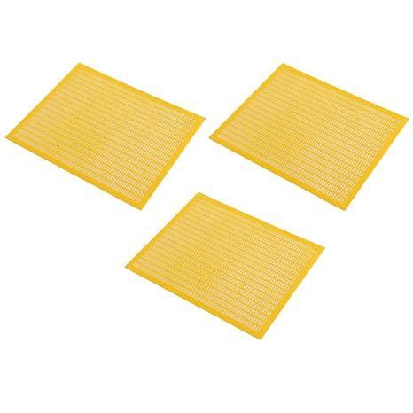 Tbest Bee Queen Protect, Excluder 7 Frame Extruder 3pcs Plastic Trapping Grid Beekeeping Supplies Bees Separated Board to Separate Beehive From Box Net Tool Yellow