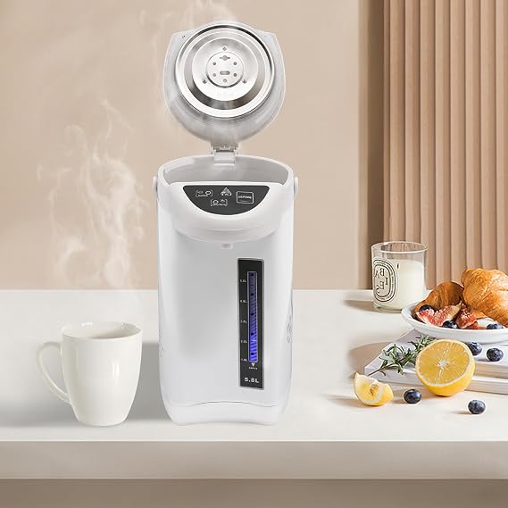 304 Stainless Steel Hot Water Dispenser, Electric Kettle, 4L Removable Water Tank, 750 Watt Adjustable Water Temperature for Tea&Coffee (White, 7.87 * 15in)