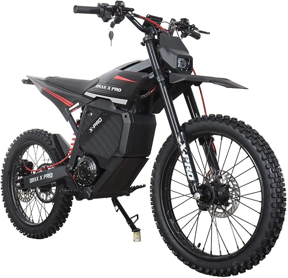 X-PRO 72V 6600W Electric Dirt Bike for Teens & Adults, Removable 30Ah Lithium Battery, 55 MPH Max Speed, 3 Speed Modes, 19/17 Off-Road Tires, Dual Disc Brakes, LED Headlight (Black)
