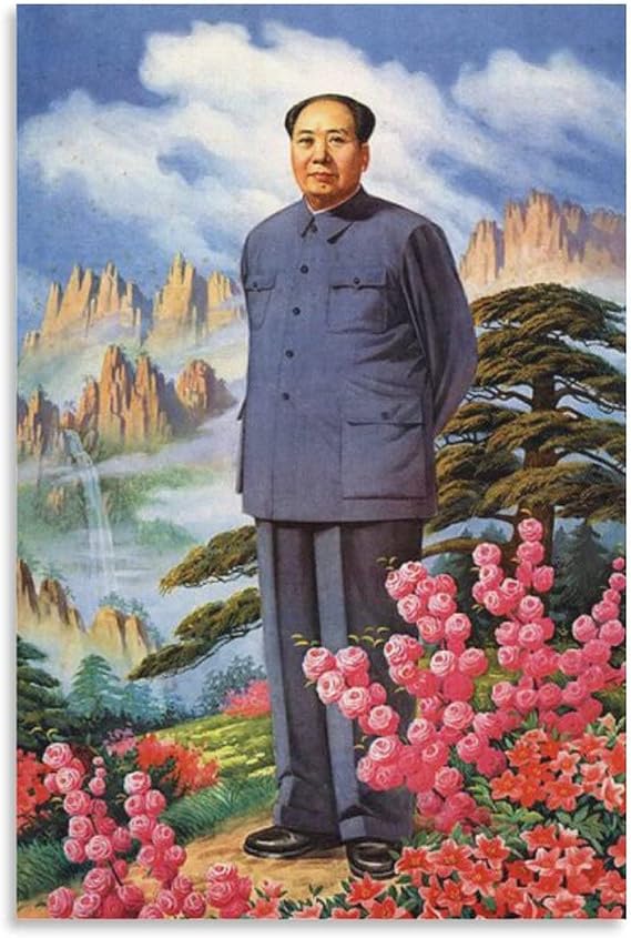 KUAMAN Chairman Mao Zedong Portrait China Poster (4) Print Photo Art Painting Canvas Poster Home Decorative Bedroom Modern Decor Posters Gifts 16x24inch(40x60cm)