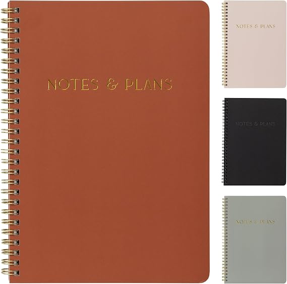 Beautiful Daily Planner And Notebook With Hourly Schedule - Spiral Notebook | Aesthetic Spiral to Do List Notepad to Easily Organize Your Tasks and Appointments - School or Office Supplies for Women
