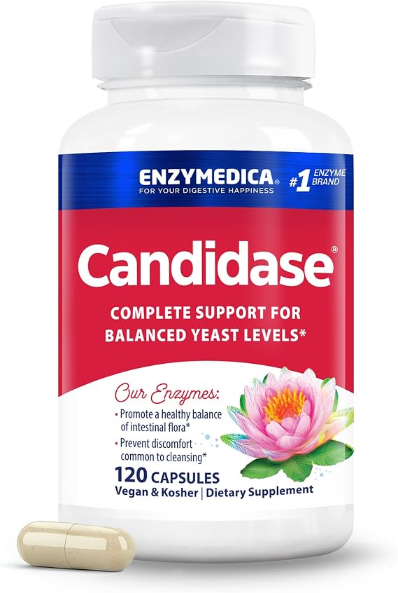 Enzymedica Candidase - Enzymes for Men & Women - 120 Count | Enzymes for Gentle Cleansing Support for Men & Women, Blended for Gut & Microbiome Health with Cellulase and Protease