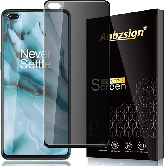Anbzsign [2 Pack] OnePlus Nord/One Plus Nord Dual 5G (2020) Privacy Screen Protector,[Full Coverage] Anti-Spy 9H Hardness Tempered Glass