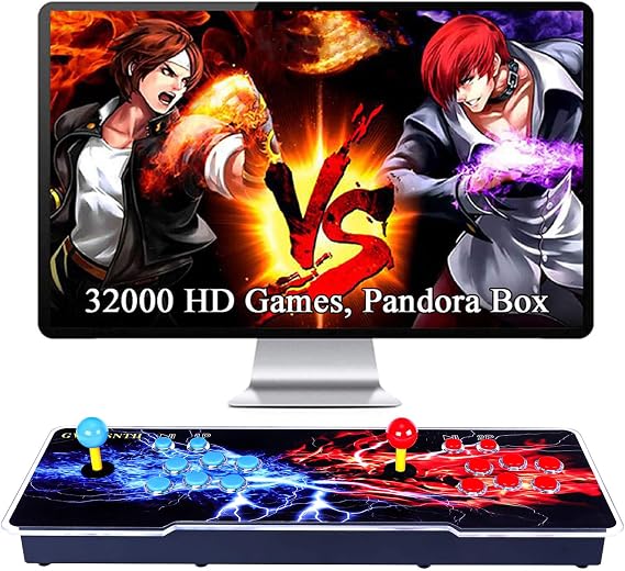 GWALSNTH 32000 in 1 Pandora Box Arcade Games Console, Plug and Play Video Game,1280X720 Display, 3D Games, Search/Save/Hide/ Pause,1-4 Players