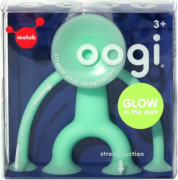 MOLUK 43210 OOGI Junior Glow in The Dark Elastic Stretch Figure with Suction Cups Educational Silicone Creative Fun for Children Aged 3+, Motor Skills Toy