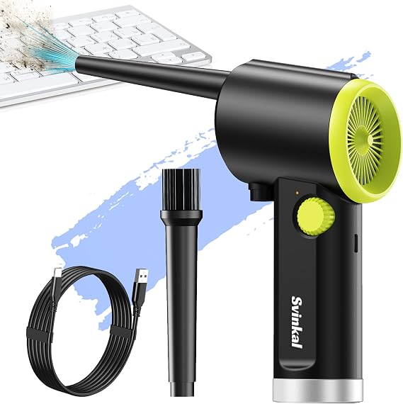 Compressed air Duster Electric, Computer air Blower Gun, air Blower for Computer Keyboard, Cordless air Duster, for Cleaning Camera Toys Greenery Computer Keyboard, etc(Brushless Motor)
